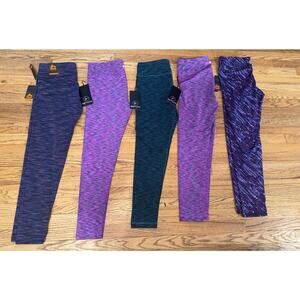 Lot Of 5 90 Degree Reflex Ankle Leggings Space-dye Print Size XL Gym Active Wear